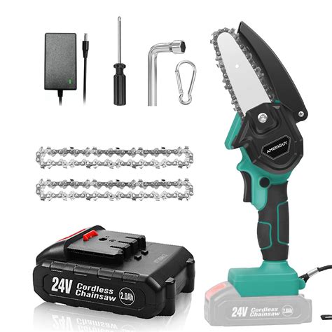 Mini Chainsaw Cordless Battery Power Chain Saws 4 Inch Electric ...