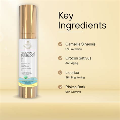 Rejuvinita sunblock cream with SPF 50+ PA++++, 50g – Vanaura Organics