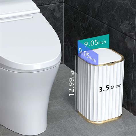 White And Gold Bathroom Garbage Can at Jasper Corral blog