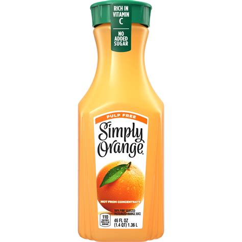 Simply Orange Pulp Free Orange Juice, 46 fl oz Bottle - Walmart.com