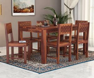 Flipkart Perfect Homes Sheesham Wood Six Seater CNC Designed Dining Set ...