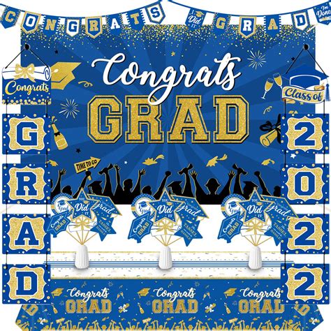 Graduation Party Decorations Banner Backdrop Kit Class Of 2022 Congrats ...