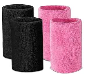 Toyshine Thick Cotton Wristbands (5 INCH), Athletic Sweat Bands for ...