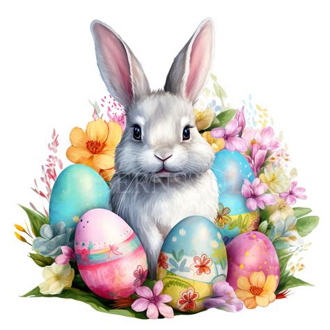 Easter Bunny Clipart PNG Bundle 10 High Quality JPG, Easter Watercolor ...