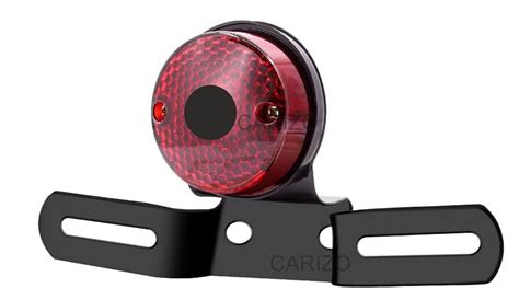 CARIZO Motorcycle Rear Tail Light with Bracket, Round Motorcycle ...