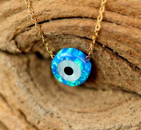 Evil eye necklace - talisman necklace - opal evil eye - nazar ...
