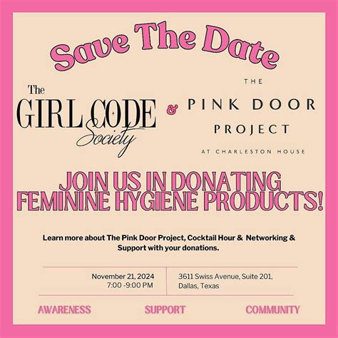 Ending Period Poverty in DFW -The Girl Code Society & The Pink Door ...