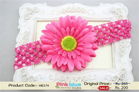 Cute Baby Headband in Rose Pink With a Big Flower in India