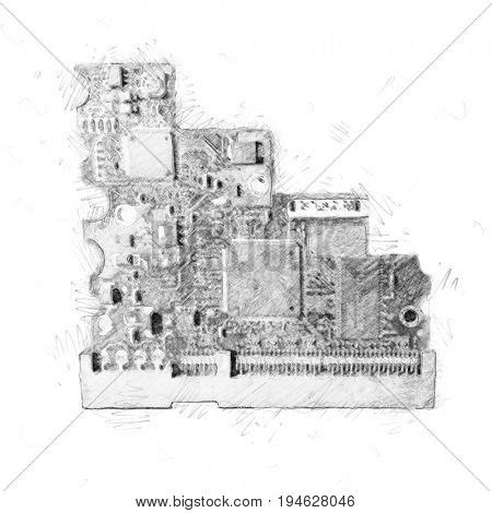 Image result for Computer Chip Sketch