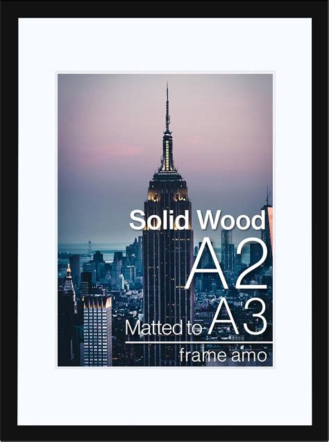 FrameAmo Frame Amo 16.5x23.4 A2 Black Solid Wood Picture India | Ubuy