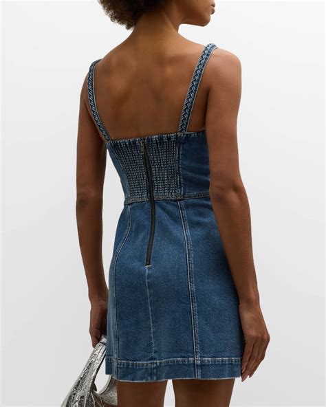 Alice + Olivia Raylene Denim Bustier Mini Dress | Neiman Marcus