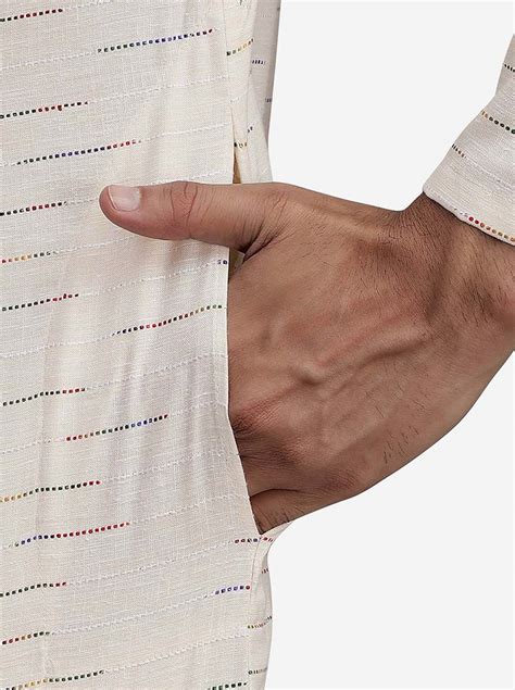 Pale Brown Self Design Kurta for Men – The Kurta Company