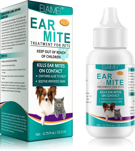 NIFEISHI Ear Mite Treatment for Dogs and Cats, Ear Yeast Infection ...