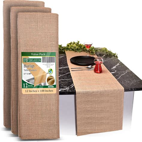 Amazon.com: Burlap Table Runners (Pack of 12) – 12”x 108” - No-Fray ...