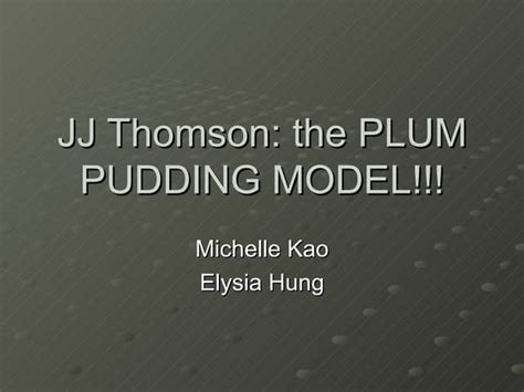 JJ Thomson: The Plum Pudding Model | PPT