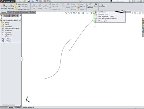 Image result for Projection Curve SolidWorks