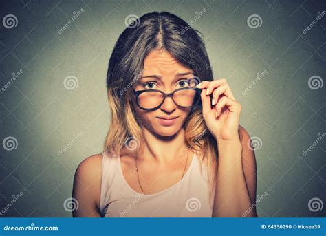 Confused Skeptical Woman Looking at You with Disapproval Stock Photo ...