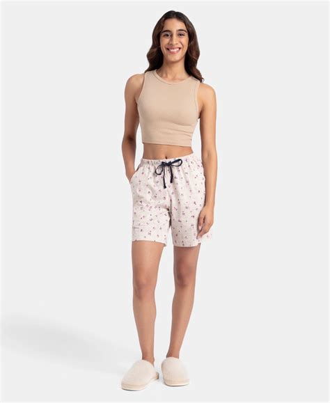 Buy Super Combed Cotton Relaxed Fit Printed Sleep Shorts with Side ...