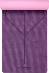 Fitpower by mouni Yoga & Exercise Mat- Instructional Alignment Line ...