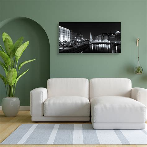 Geneva Skyline, Switzerland Canvas Painting Synthetic Frame – ArtzFolio.com