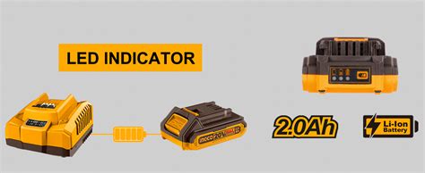 Ingco 20V Battery Pack, 2.0Ah Lithium-Ion Battery, Compatible With 20V ...