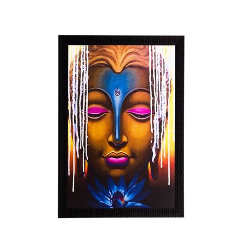 eCraftIndia 'Spiritual Lord Buddha' UV Art Painting (Synthetic Wood, 36 ...
