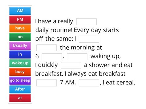 My Daily Routine Example 的图像结果