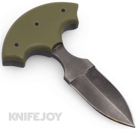 T.M. Hunt Custom Knives Push Dagger Fixed Blade with Green Micarta Han – KnifeJoy