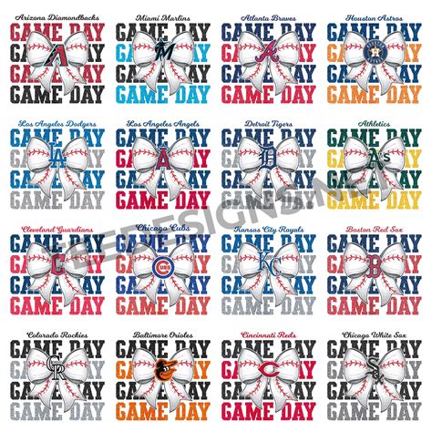 30 MLB Game Day Designs PNG – Tee Designs