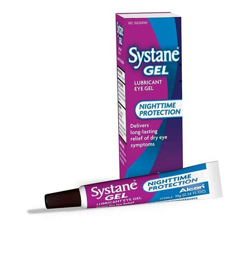 Systane Alcon Lubricant Eye Gel for Dry Eye Relief, Night Protection, Long Lasting, 0.34oz, 2 ...
