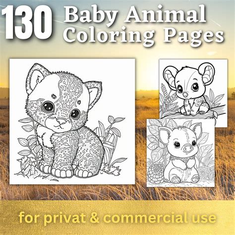 130 Baby Animal Coloring Pages Printable Coloring Book Cute ...