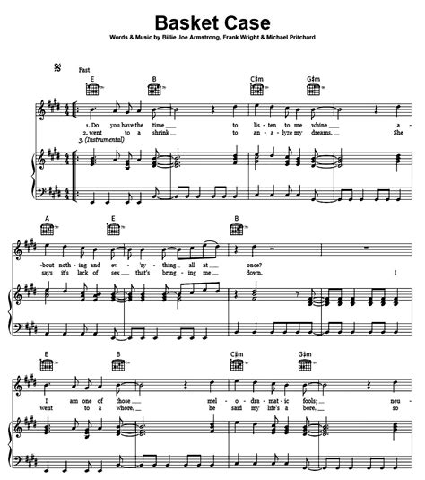 Basket Case by Green Day Sheet Music - Meta-chords