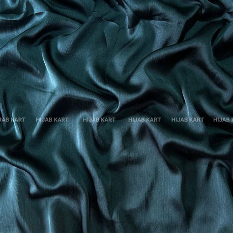 Dark Teal Green- Textured Crepe Satin Hijab – Hijab Kart