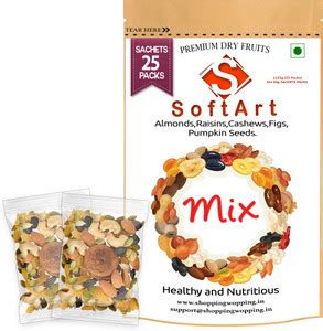 Soft Art Mix Dry Fruits Nuts (25 Small Sachets Packets) Vacuum Packs ...