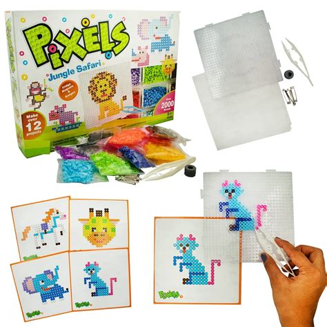 Toy Cloud Pixels Jungle Safari Fridge Magnets Plastic, Beads Badges Do ...