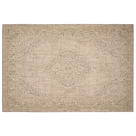 Benissimo 8 X 10 (ft) Beige Indoor/Outdoor Solid Mid-century Modern ...