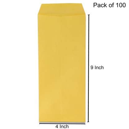 SUNPACKERS Yellow Laminated Envelopes Home/Office/Cheque Envelope Size ...