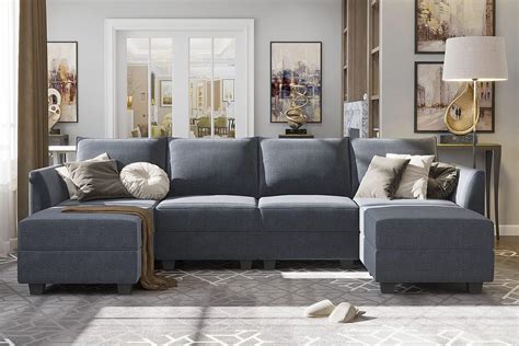 Buy HONBAY Modern U-Shape Sectional Sofa Sleeper Couch with Reversible ...
