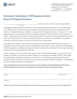 Unfcu Board Of Directors - Fill Online, Printable, Fillable, Blank ...