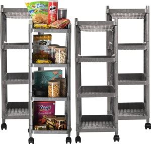 KUBER INDUSTRIES Pack of 4 Multipurpose 4-Layer Office Storage Trolley ...