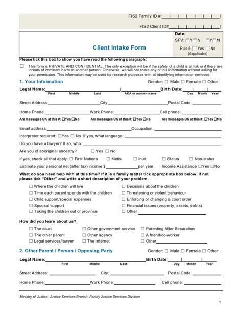 Image result for Intake Form Examples