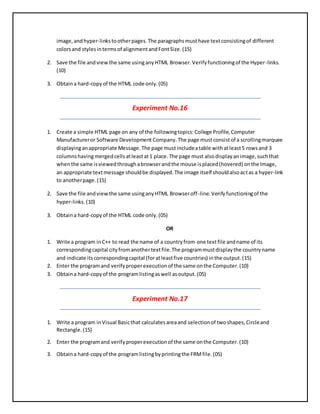 It Practical Class 12 HSC of Science Stream On Computer 的图像结果