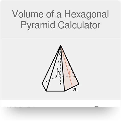 Image result for Hexagonal Pyramid Volume Formula