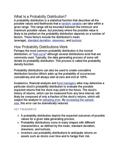 Image result for Probability Distribution Description