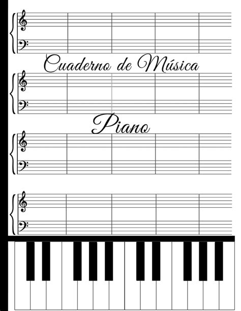Cuaderno De Música Pentagrama Para Piano: Doble India | Ubuy