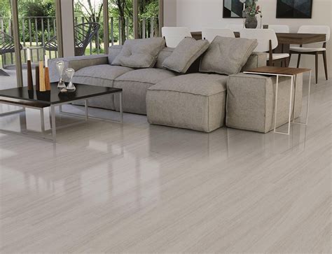 Windermere White Wood Plank Polished Porcelain Tile | Wood look tile ...