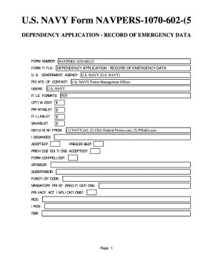 NAVPERS 1070602 Form - Fill Online, Printable, Fillable, Blank - pdfFiller