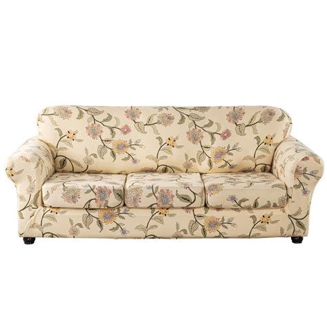 shuoli Printed Sofa Cover For 3 Cushion Couch High Stretch Sofa ...