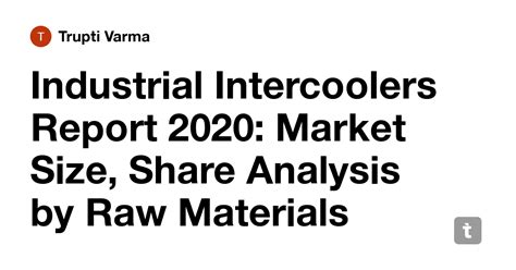 Industrial Intercoolers Report 2020: Market Size, Share Analysis by Raw ...