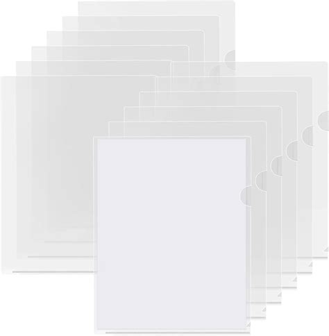 GreatDio® L Folder File A4 Size 20 Set Heavy Duty Transparent Clear ...